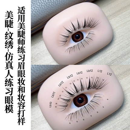 美睫师专用仿真练习假睫毛5D眼模眉毛软硅胶眼部新手纹绣练习模块