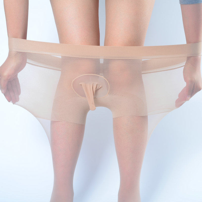 男士丝袜带jj套无痕任意剪U型囊袋隐形 夏薄款丝滑男性感无痕丝袜