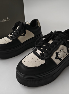 Cameido/卡美多品牌撤柜处理女鞋厚底圆头运动休闲系带松糕底板鞋