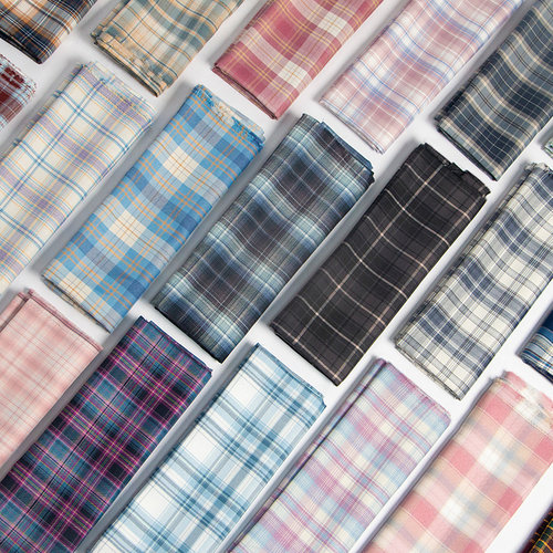 diy大肠发圈服装日系格子布料