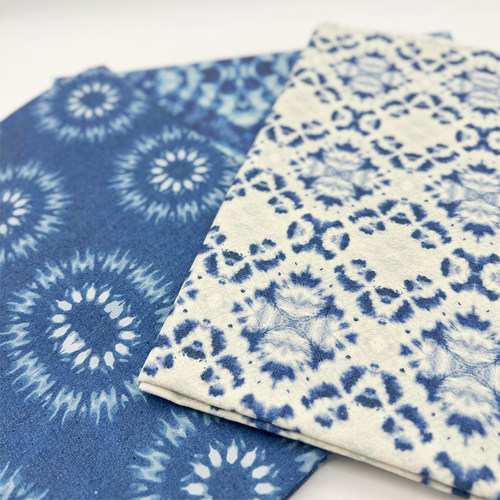 靛蓝蓝色扎染民族风加密棉麻布料桌布沙发窗帘面料diy布装饰布头