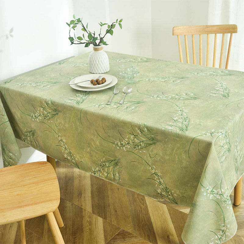 锁边加密棉麻布料桌布布艺田园轻奢高级感餐桌布长方形茶几布台布