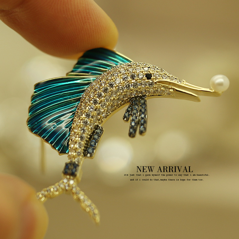 洋气彩釉水晶高档外套大衣胸花