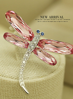 XZ125奥地利合成水晶蜻蜓韩版胸针女高档胸花饰品外套大衣别