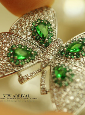 XZ176银绿蝴蝶胸针女高档气质胸花别针西装配饰潮新款礼品大衣