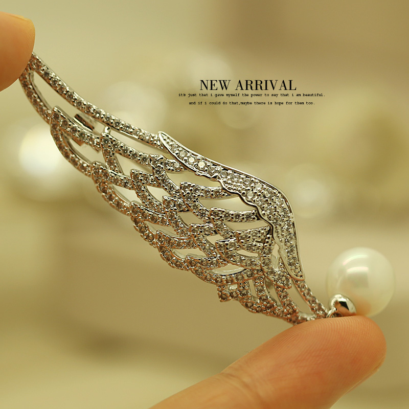 锆石天使翅膀水晶韩版饰品别针