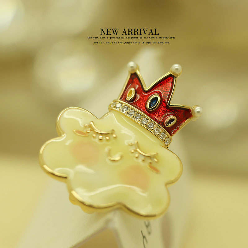 XZ529皇冠云朵合成水晶胸针女高档气质胸花别针西装配饰潮新