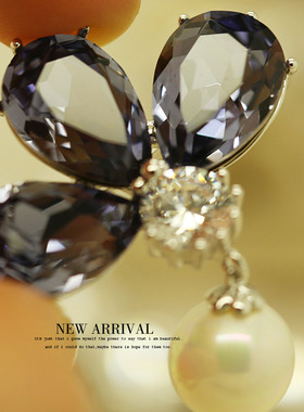 XZ46紫色三瓣流苏胸针女高档气质胸花别针西装配饰潮新款礼品大衣