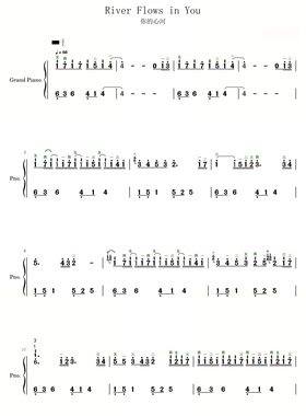 River Flows in You你的心河钢琴简谱五线谱电子版成人零基础