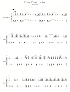 River Flows in You你的心河钢琴简谱五线谱电子版成人零基础