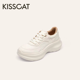 女K76173A 增高休闲老爹鞋 26春小白鞋 KISSCAT接吻猫厚底运动鞋