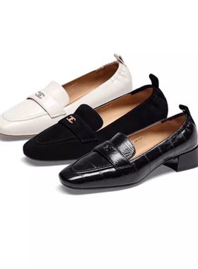 KISSCAT/接吻猫乐福单鞋24春款百搭气质复古低跟开运鞋KA54130-12