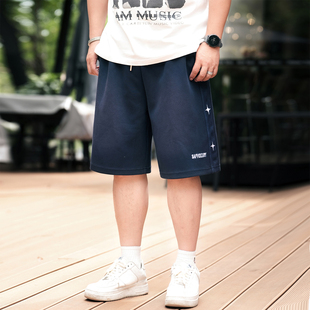 做旧星加肥加大宽松短裤 300斤潮胖子五分裤