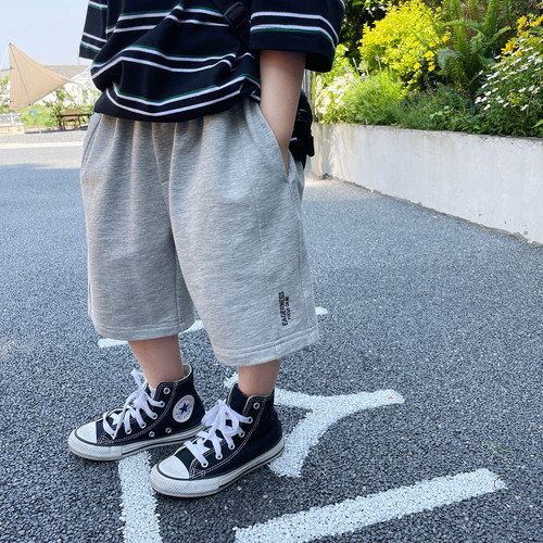裤子短裤男童灰色帅气