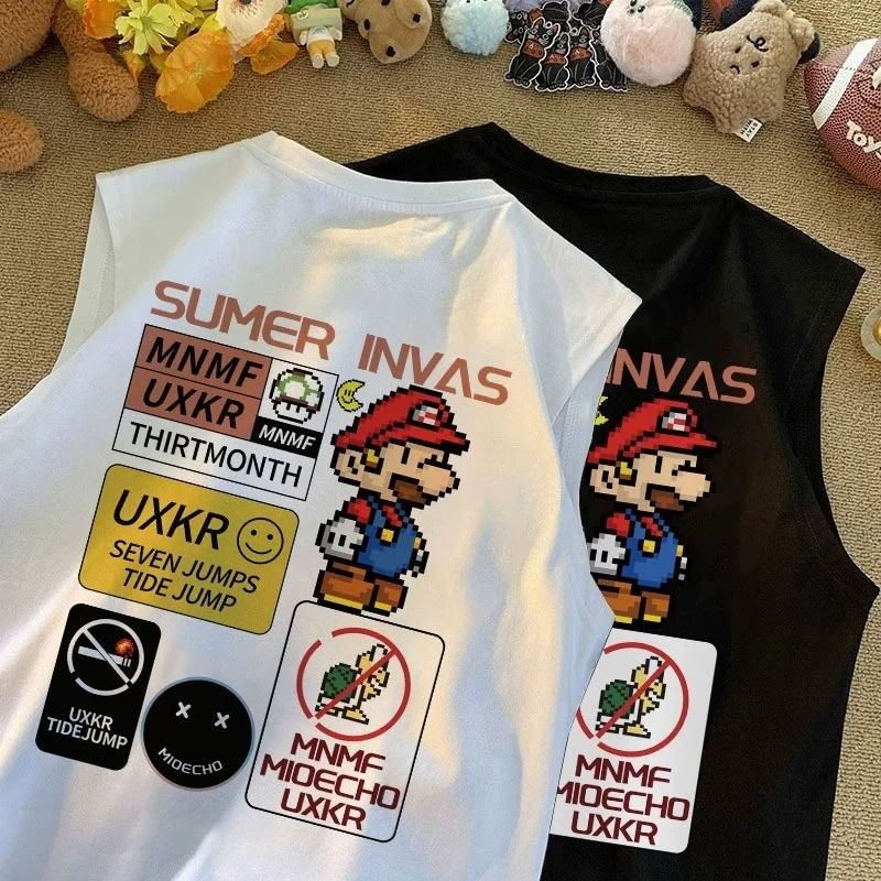 100%纯棉男童背心夏装新款学生卡通美式印花洋气宽松百搭中大童潮,童装/婴儿装/亲子装,背心吊带,淘宝优惠券,粉丝福利购,淘宝优惠卷