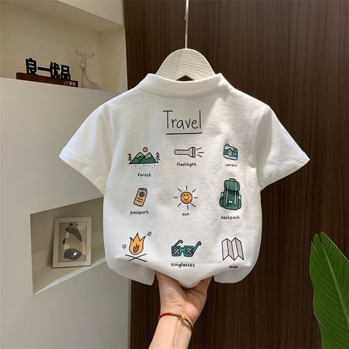 男童夏季短袖T恤2025新款中大儿童装夏装POLO衫男孩纯棉半袖潮牌