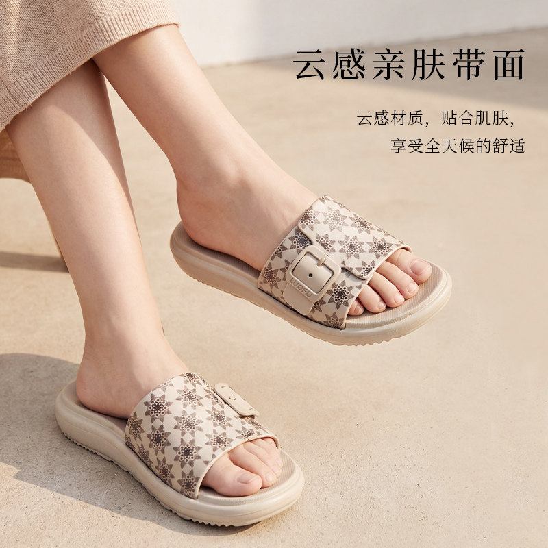 罗敷凉鞋女卡扣防滑耐磨女鞋软底居家家用拖鞋外出拍照潮流凉拖鞋