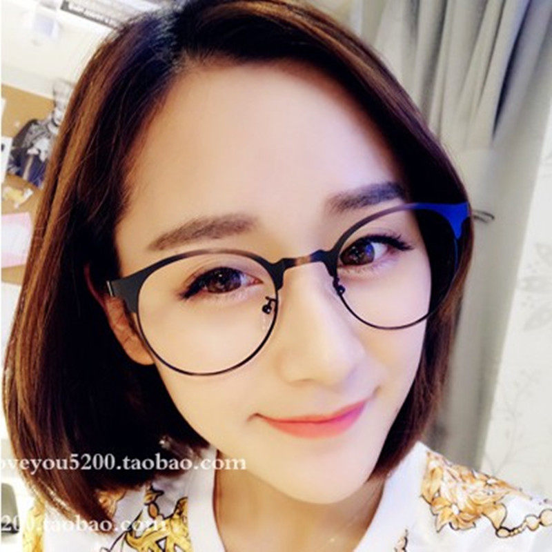 韩版新款记忆金属镜框复古时尚框架眼镜配成品近视眼镜50-1000度