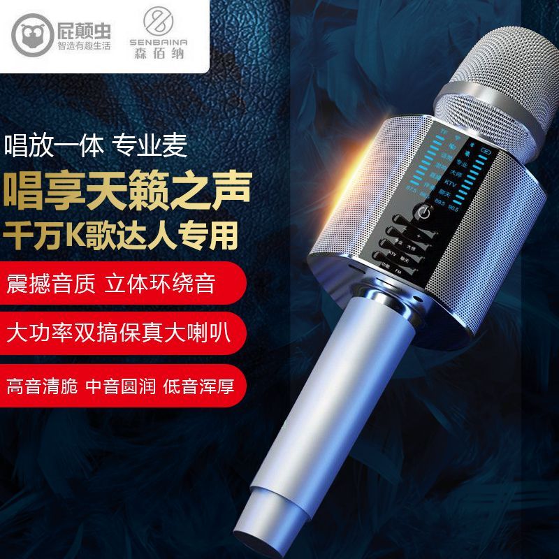 森佰纳H7音响一体麦克风专业直播话筒全民手机k歌神器电视K歌