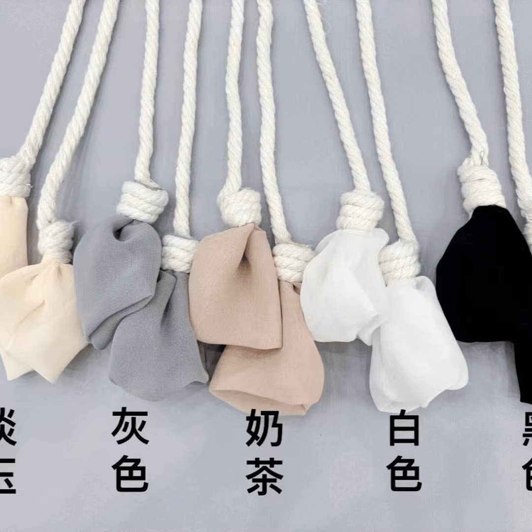 奥薇窗帘绑带雪纺花苞