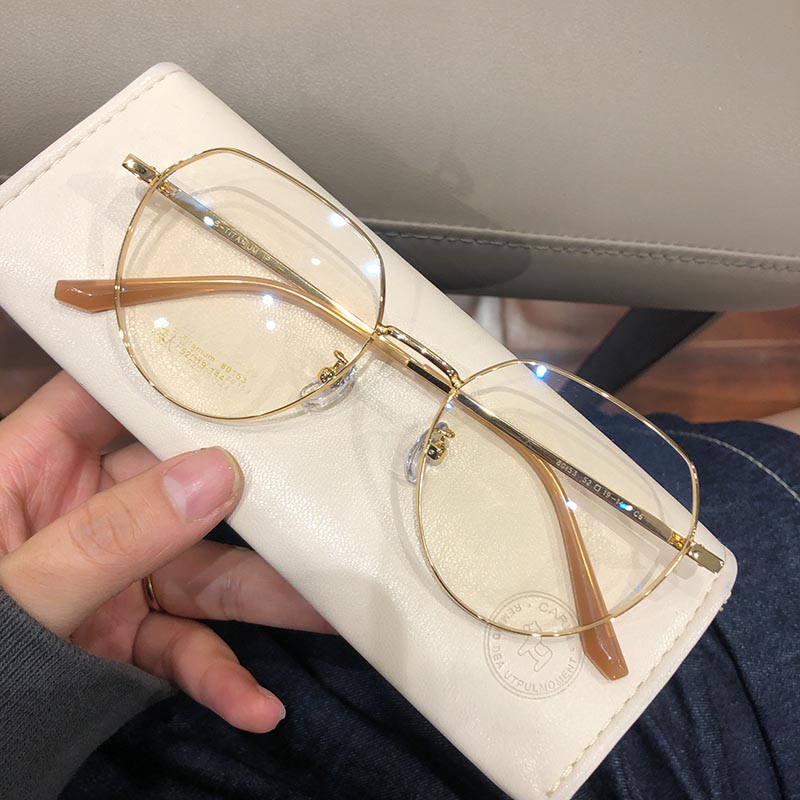 小红书同款可配有度数复古风钛架