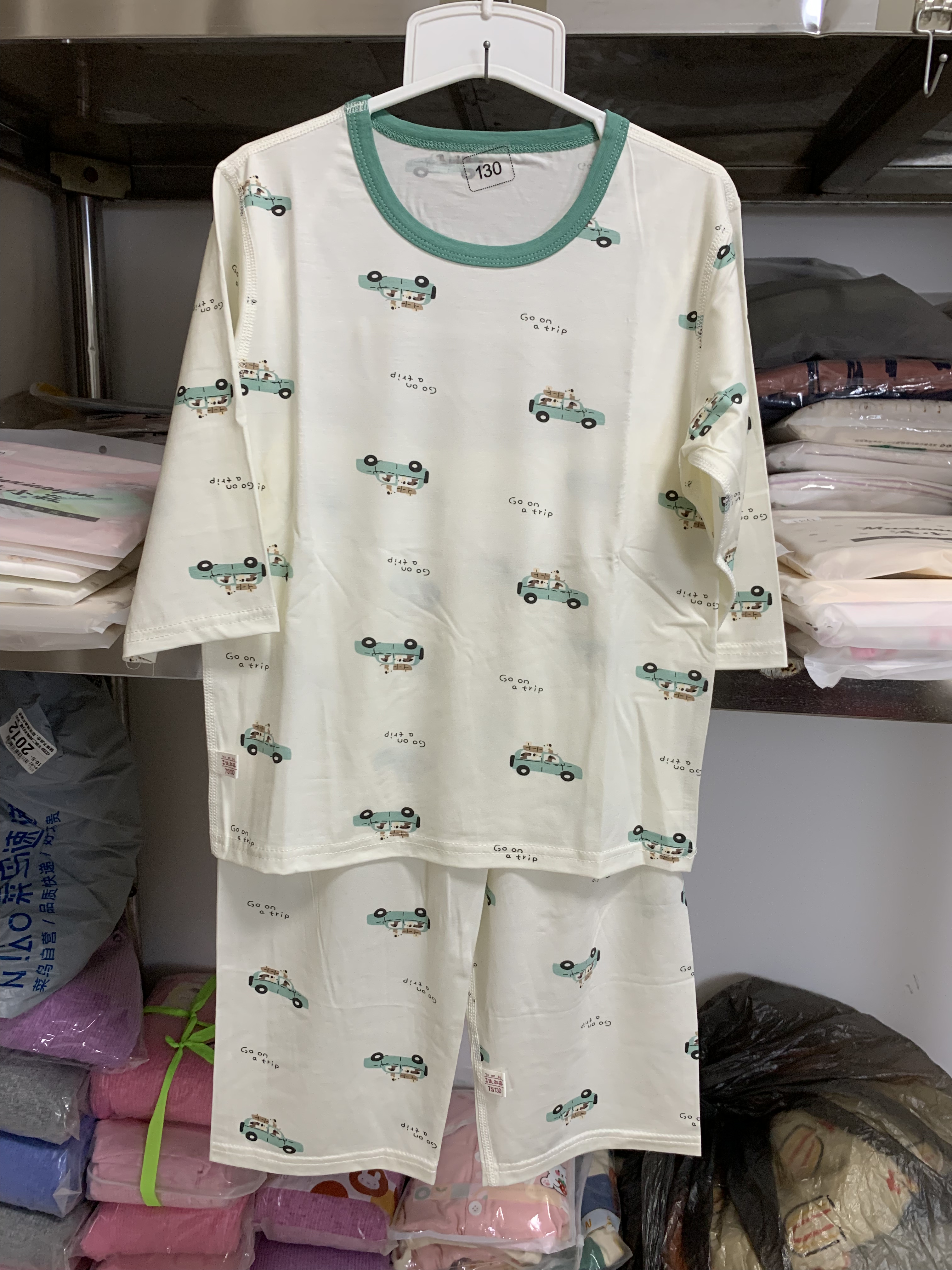 男童夏款天丝莫代尔七分袖七分裤130-160号空调服