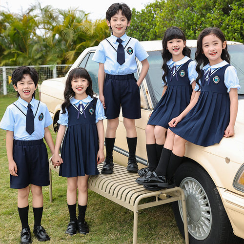 幼儿园园服夏季小学生校服套装班服儿童演出表演服学院英伦校园风