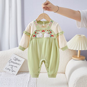 婴儿秋装 中国风婴儿衣服刺绣婴儿连体衣春秋新生儿衣服婴儿服装