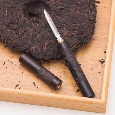 黑檀大马士革茶刀茶针茶饼开茶刀