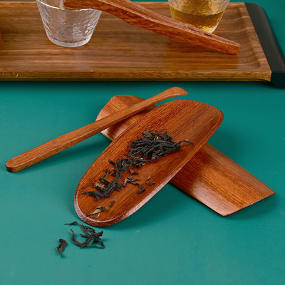 花梨木茶则二件套实木茶勺茶杯夹