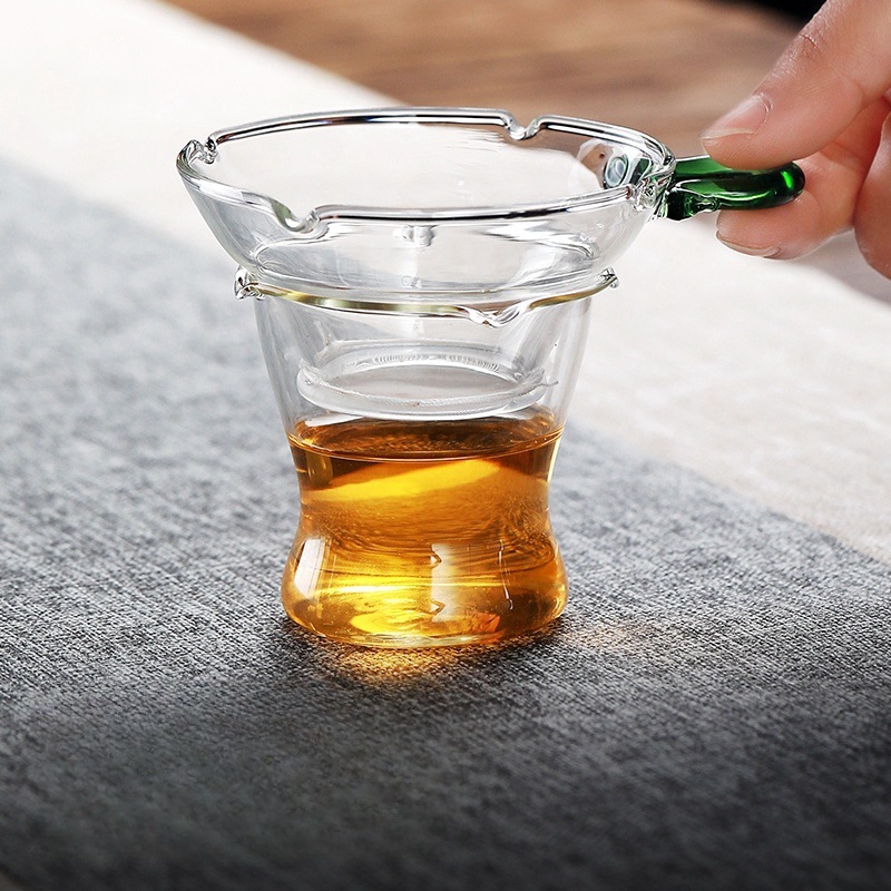 玻璃茶漏茶滤超细泡茶茶叶过滤网茶具挡茶隔公道杯漏网单个滤茶器
