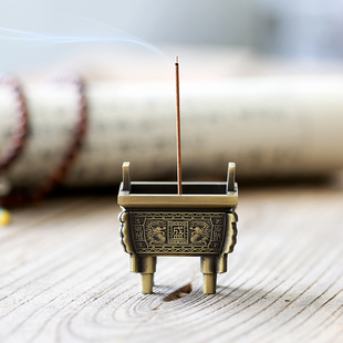 仿古青铜器盛鼎香炉四方鼎线香炉供佛家用香插龙鼎薰香炉财神摆件