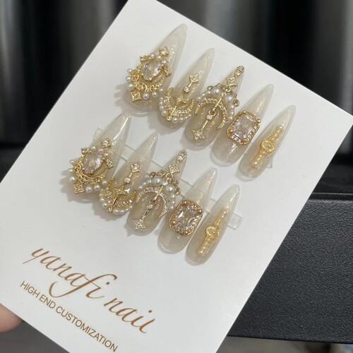 穿戴假指甲贴片手工定制成品