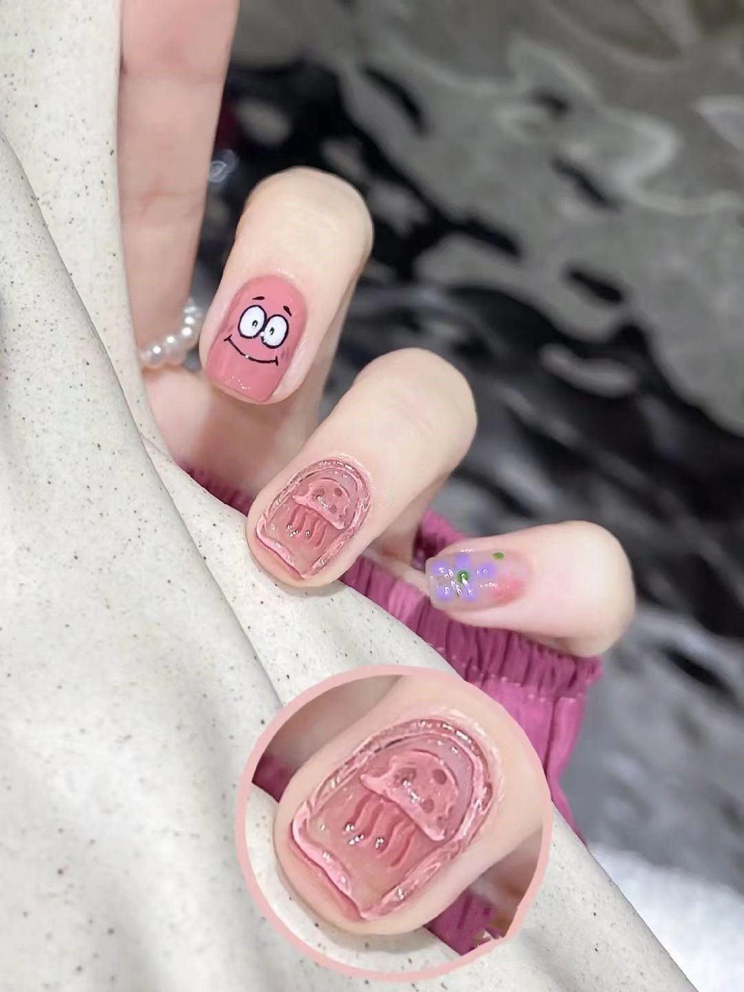 手工定制穿戴甲贴片假指甲可拆卸多巴胺甜妹显白孕妇派大星美甲