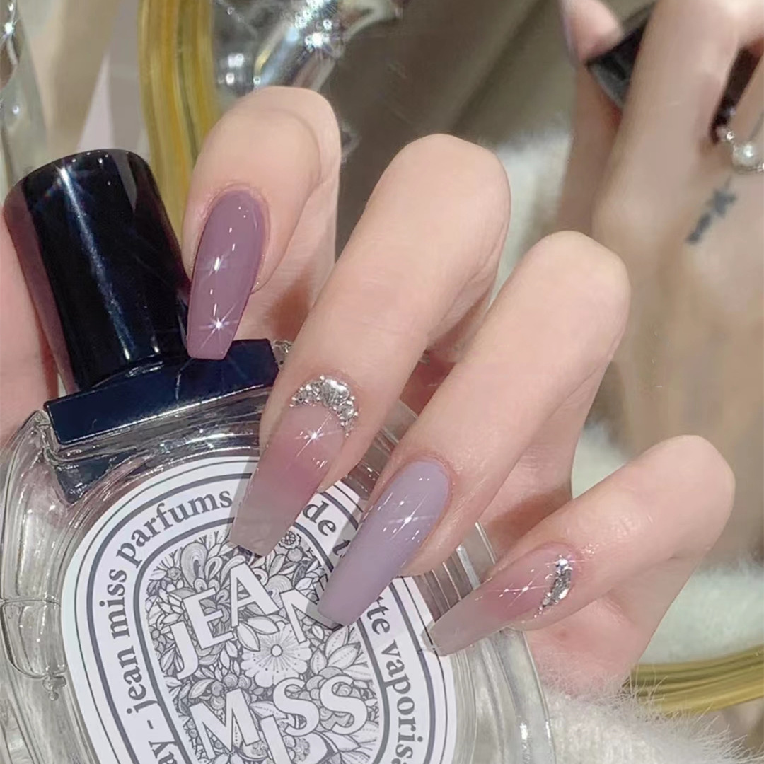 手工穿戴甲定制可拆卸浪漫紫色