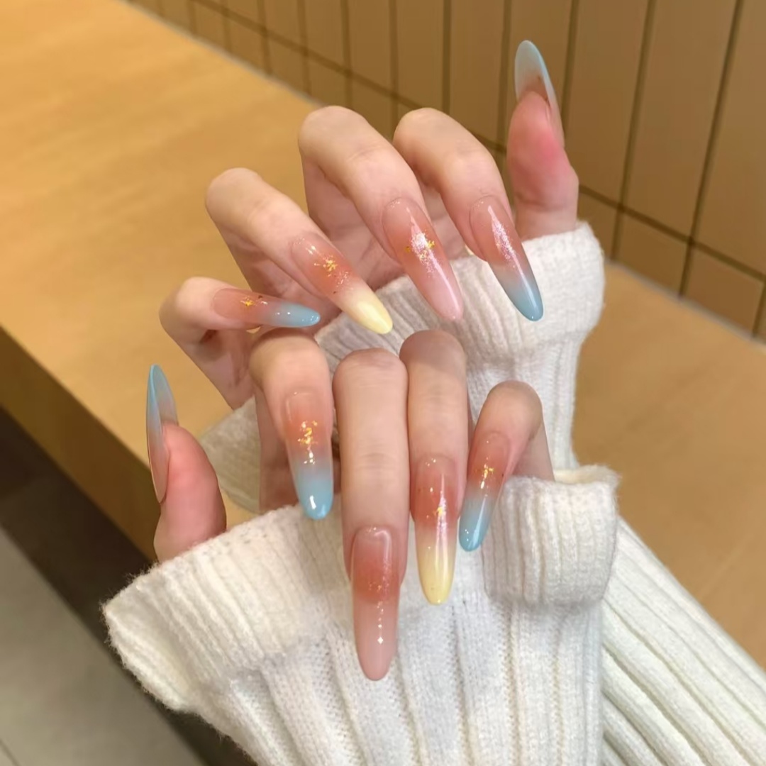手工定制成品假指甲光疗穿戴甲多巴胺少女心春季美甲孕妇新娘显白