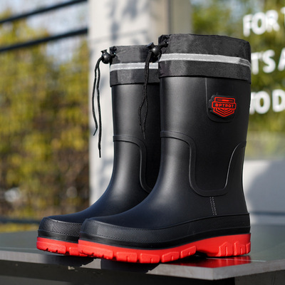 防水鞋男款雨鞋韩版时尚成人四季耐磨中筒水靴子塑胶防滑保暖