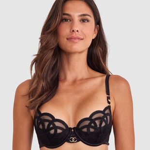 P黑色重工有钢圈性感好看精致美内搭胸衣70DDB75D85DDD