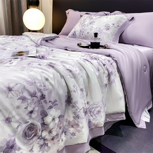 兰精天丝夏被四件套床笠款夏季凉感空调冰丝夏凉被2025新款可机洗