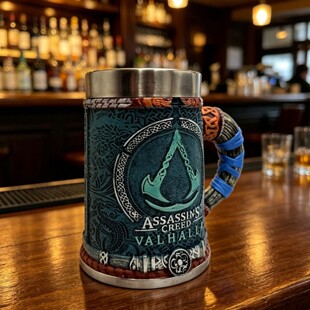 Assassin's Creed刺客信条啤酒杯不锈钢浮雕马克杯游戏周边礼品杯