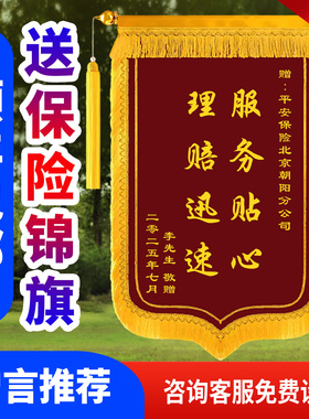 锦旗定制感谢保险公司锦旗送给人寿平安阳光车险寿险理赔锦旗制作