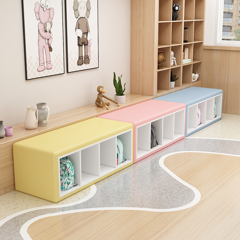 可坐式鞋柜儿童单层软包跆拳道