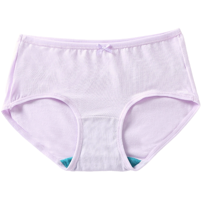 ab4条弹力抗菌中腰纯色少女内裤