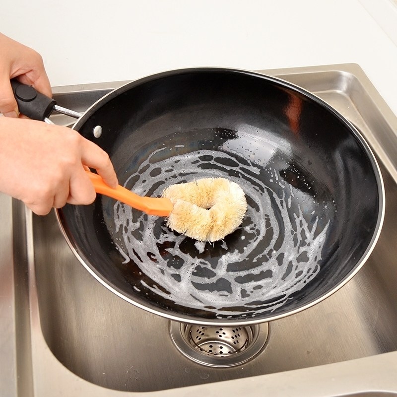 天然麻纤维不粘油洗锅刷 厨房锅碗洗刷刷子 不伤锅清洁刷灶台刷