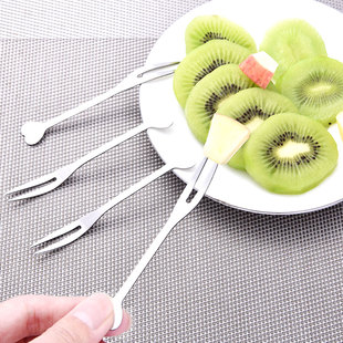 不锈钢水果叉家用餐具水果签儿童吃水果 小叉子创意水果插果叉
