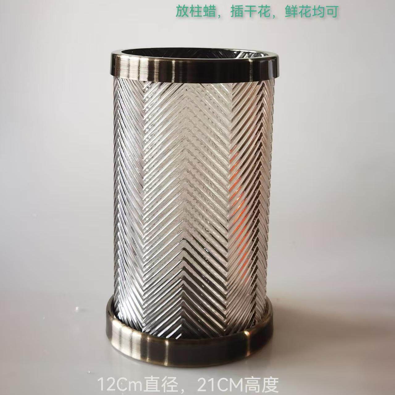 外贸出口仿真花玻璃花瓶套装家居花瓶