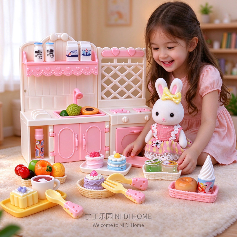 小兔子仿真厨具烘焙仿真食玩幼儿园创意过家家套装煮饭儿童玩具