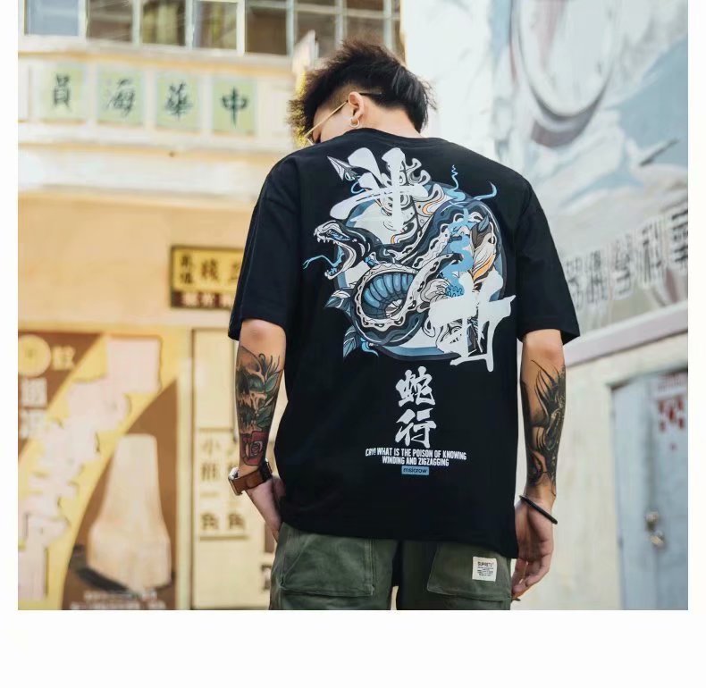 ins超火的古风无上菩提短袖t恤