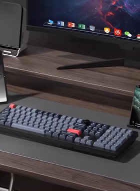 Keychron V6MAX蓝牙三模无线机械键盘108键Gasket结构QMK/VIA旋钮