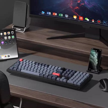 Keychron V6MAX蓝牙三模无线机械键盘108键Gasket结构QMK/VIA旋钮